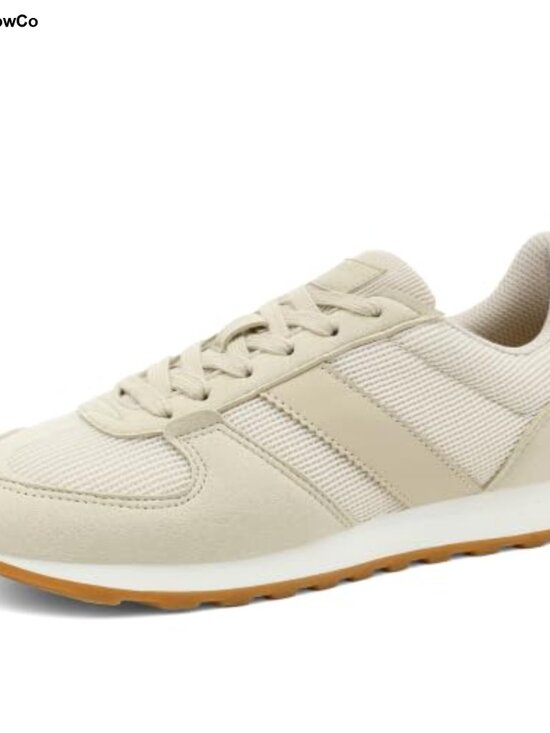 Shoes - Retro Women's Sneakers Microfiber Suede Mesh Lace-Up Walking Shoes